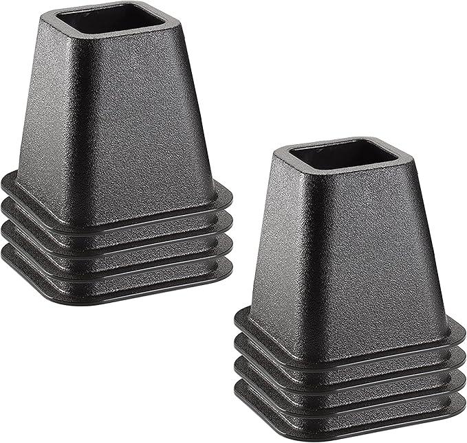 Simplify 2 Pack 6 inch 4 Pack Bed Risers, Black