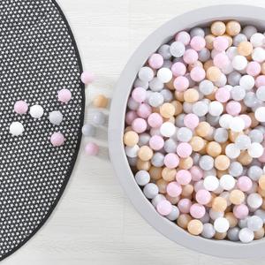 GOGOSO Ball Pit Balls for Toddler, Baby Plastic Playballs Kids Soft Pastel Pelotas Non-Toxic BPA-Free,Pink+Grey+Beige+White,100 Balls