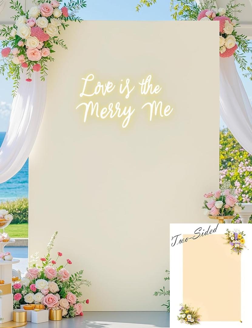 Square Arch Backdrop Cover, 6.6FT x 4FT Ivory Champagne Stretchy Spandex Fitted Square Arch Stand Cover for Birthday Party Wedding Ceremony Banquet Photo Decoration