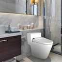 VOVO VB-6100SR Round Bidet Toilet Seat, Warm Water, LED Light, Heated Seat, White, Dryer, Stainless Steel Nozzle, Made in Korea