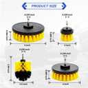 ZIMISI 4PCS Drill Brush Attachment Set, Mult-Purpose Car Wash Brush, Rotary Detailing Brush Set, Car Carpet Cleaner Brushes for Wheel, Grout, Shower, Bathroom, Floor (Yellow)