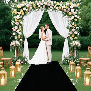 FUHSY Black Aisle Runner for Wedding Ceremony 2FTx15FT Party Carpet Rug Aisle Runner Velvet Aisle Runway for Events Aisle Floor Wedding Runner Prom Aisle Runner Outdoor Indoor Wedding Walkway Runner