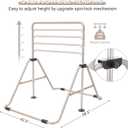 Foldable Gymnastics Bar, 5-Height Adjustable Gymnastic Bars for Kids at Home,Robust & Stable for Indoor/Outdoor Using,Weight Limit 140LBS