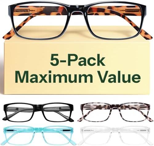 Gaoye 2.75 Professional Reading Glasses for All Day - Computer Readers with Blue Light Protection - Value Pack