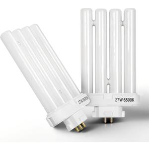 24 Nha&FACA FML27 Fluorescent Light Bulbs FML Lamp 27 Watt Replacement Grow Light Bulbs, Energy Efficient FML Lamp for Desk, Office, Reading, and Study Lamps  GX10Q-4 Base, Daylight 6500K (Pack 2)