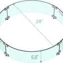 Skyflame 24" Round Fire Pit Glass Wind Guard, Thick & Clear Tempered Glass Flame Shield with Bracket & Feet, Fit for Outdoor Propane/Natural Gas Fire Pit/Table