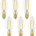 Hizashi Candelabra LED Light Bulbs 25W, Dimmable Chandelier Lights, 90+ CRI, 200LM, Soft Warm White 2700K, E12 Base, B10 Candle Bulbs, UL Listed, 6 Pack
