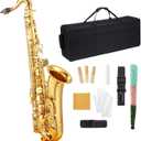 Tenor Saxophone,Gold Laquer, B Flat Saxophone Kit for Beginners, Professional