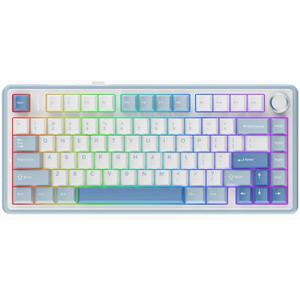 EPOMAKER x Aula F75 Gasket Mechanical Keyboard, 75% Wireless Hot Swappable Gaming Keyboard with Five-Layer Padding&Knob, Bluetooth/2.4GHz/USB-C, RGB (Sea Salt Blue, LEOBOG Reaper Switch)