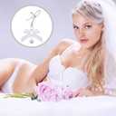 2Pcs Body Jewelry Non Piercing, Adjustable Nipple Clamps for Adult, Stainless Steel Bow Nipple Clips with Bell, Pressure Nipples Clamps with Chain, White Nipples Jewelry for Adults