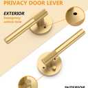 Asidrama 4 Pack Champagne Bronze Privacy Door Handles, Door Lever with Door Knobs Indoor for Bedroom or Bathroom, Heavy Duty Door Handles Interior with Locks for Left Right Sided Doors