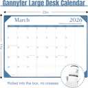 Gannyfer Desk Calendar 2026-2027 with Desktop Mat, Simplified Large 22" x 17" Desktop Pad Calendar, 18 Month Desk Calendar 2026, Use Now to Jun 2027, Office Supplies Perfect for Home School and Office - Blue