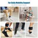 Jewlri AFO Drop Foot Brace, Drop Foot Stabilizer, AFO Support for Walking, Lightweight, Trimmable, Polyethylene, fits Most Shoes Easily (Left, Large) (Black, L)