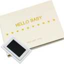 LOVE ON Baby Memory Book with Free Inkless Hand & Footprint Kit - First 5 Years Baby Journal with Elegant Linen Cover & Embossed Foil - Inclusive of All Family Types (Hearts)