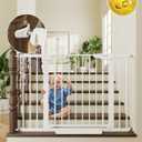 Cumbor 30-46" Baby Gate for Stairs, Auto Close Dog Gate for Doorways White | Toddler Safety Essentials for the House, Mom's Choice Awards Winner-Easy Install Pressure/Hardware Mounted Pet Gate for Dogs Visit the Cumbor Store, Size: 30"-46" W x 30.5" H