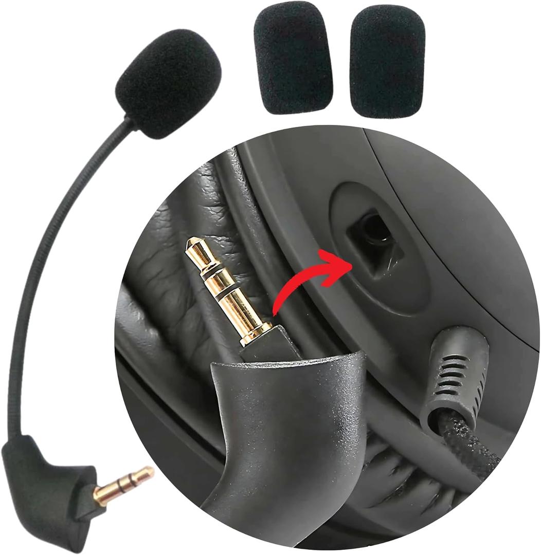 Hyperx Cloud 2 Mic Replacement, (Old Version Before 2021), Cloud X, Cloud II, Cloud Core, Cloud Pro Silver  Noise Cancelling Boom Microphone Compatible with Gaming Consoles, PC, 3.5mm Jack