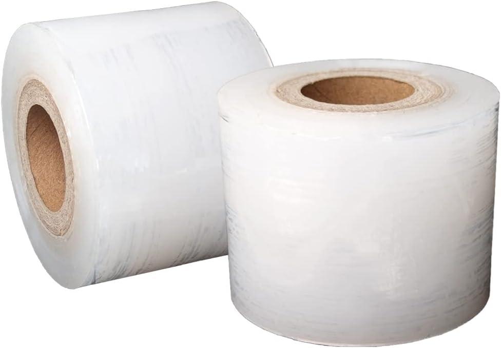 HHTHH 2 Pcs Grafting Tape PE Stretchable Self-Adhesive Membrane Clear Floristry Film Moisture Barrier Parafilm for Garden Nursery Fruit Trees Garden Budding Tree Seedling Graft (2inch/ 5cm width)
