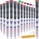 SAPLIZE Cross Cord Golf Grips Set of 13 Grips with Tape or Full Regripping Kit, Standard / Mid / Jumbo Size, Low Taper Design, Multi-compound Hybrid, Anti-Slip Golf Club Grips, CL03 Series