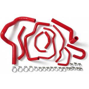 10 Pieces Red Hoses For 1997-2001 Honda CR-V MK1 RD1 B20 2.0L Silicone Radiator Hose Kit With Clamps Cooling Coolant Pipe Tube Hoses 1997 1998 1999 2000 2001