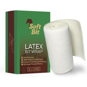 Soft Bit Latex Bit Wrap - Premium, 100% Medical-Grade Latex, Self-Adhering, Latex Horse Bit Wrap- Horse Bit Care, Horse Bit Wrap for Equines - Equine Supplies - 3inch by 1.5 Yard - Sealtex wrap