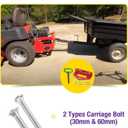 Zero Turn Mower Trailer Hitch Kit, 1/4" Thick Heavy Duty Steel Lawn Mower Trailer Hitch with Pin and Versatile Chain Slot, Includes Carriage Bolts, R Clip, Green and red Suit