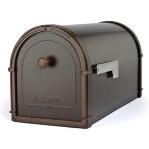 Architectural Mailboxes Bellevue Galvanized Steel Post Mount Mailbox, Compatibility Code G, 5591RZ-10, Rubbed Bronze, Large Capacity