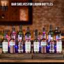 LED Lighted Bottle Display Shelf, 2 Pack Bar Shelf, Tabletop Wine Rack, Coffee Syrup Organizer, Home Bar Stand for Liquor Bottles, Mini Bar