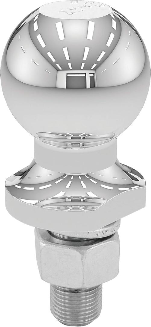 CURT 40003 Chrome Trailer Hitch Ball, 3,500 lbs, 2-Inch Diameter, 3/4 x 1-3/4-Inch Shank , Universal Fit