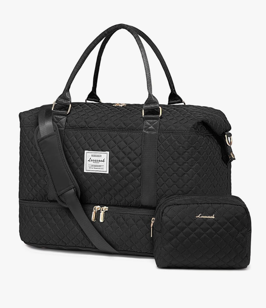 LOVEVOOK Travel Duffle Bag,Weekender Bags for Women with Shoe Compartment，Carry on Overnight Bag with Toiletry Bag,Gym Duffel Bag with Wet Pocket, Hospital Bags for Labor and Delivery