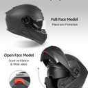 YEMA Modular Motorcycle Helmets, DOT Approved Full Face Motorcycle Helmet with with Flip Up Dual Visor for Men & Women - Street, Scooter, ATV, E-Bike, Matte Black, S (54-55 cm)