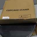 Cupcake Stand, 4 Tier Round Bamboo Wood Black Cupcake Tower Stand for 50 Cupcakes, Tiered Serving Trays, Wood Cake and Cupcake Stand (Black_Bamboo)