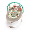 Bright Starts Disney Baby Winnie The Pooh Baby Bouncer Soothing Vibrations Deluxe Infant Seat - Faux Suede, Music, Removable -Toy Bar, 0-6 Months 6-20 lbs (Dots & Hunny Pots)