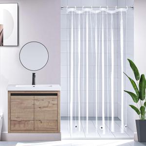 36'W x 72'H, Narrow Size Clear Shower Curtain Liner with Magnets and Rustproof Grommets, Lightweight, Waterproof, Odor-Free, Suitable for Home, Hotel, Office etc, Clear Smooth 4g, 36"W x 72"L (Pack of 1)