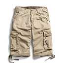 OCHENTA Men's Loose Fit Cargo Shorts Multi Pockets Casual Cotton Work Outdoor Hiking Summer Shorts #3228 Khaki 28