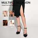 IDIFU IN4 Women's Pumps Closed Toe Heels Stiletto High Heels Dress Shoes for Women Wedding Prom Dressy Party Bridal Shoes Trendy Strappy Pointed Toe Ankle Strap Heels Pumps, 8.5