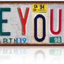 Vintage Love You Bye Sign Above Door Wall Decor Home Hallway Entryway Metal Tin Street Signs Gifts to Express Love and Warm Family 16 x 4 Inches