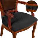CZL Dining Room Chair Covers Set of 4, Upgraded Zipper Black Chair Covers for Dining Room Stretch Jacquard Dining Chair Slipcover Removable Washable