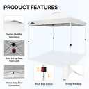 EAGLE PEAK Pop Up Canopy Tent with Wheeled Carry Bag, 8 Stakes, 4 Ropes, Easy Set Up Tent Canopy, 8x8 ft White