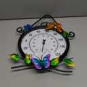 Indoor Outdoor ThermometerLarge Wall-Mounted Thermometer with Humidity, Easy to Read Decorative Outside Thermometer for Patio, Garden, No Require Batteries(Black)