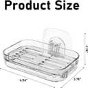Soap Dish for Shower Clear Soap Holder Pull-Out Water Tray No Drilling Required Strong Fixation for Rv Bathroom and Kitchen Easy, 2 Pack