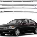 Window Molding Trim for Honda Accord 2008-2012,4-Door Sedan,Chrome Outside Door Weatherstrip Window Seal Belt,Replace#72410-TA0-A01 72450-TA0-A01 72910-TA0-A01 72950-TA0-A01