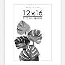 Americanflat 12x16 Picture Frame with Shatter-Resistant Glass - Use as 8x12 Frame with Mat or Display 12x16 Photo Without Mat - Signature Collection - Picture Frames for Wall Display - White