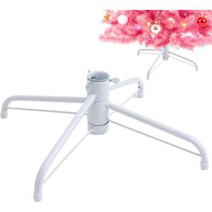 Metal Christmas Tree Stand, 15.7 Inch Replacement Xmas Tree Stand Base Universal Folding Tree Stand for 3 Ft to 7 Ft Christmas Artificial Trees Fake Tree, Fits 0.5-1.25 Inch Tree Pole, White