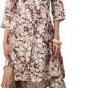Jaipuri Pure Cotton Anarkali Kurti Pant With Dupatta For Women's With Neck Emboridery (3X-Large)