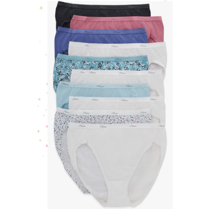 Hanes Women's Underwear Briefs Pack, 10-Pack, Cotton Panties for Women, Moisture-Wicking, Full Coverage. Size7