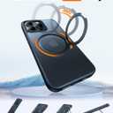 TORRAS 360Rotatable Ring for iPhone 15 Pro Case, Compatible with MagSafe 15 Pro Case with Stand Translucent Slim Protective Ring Holder Military Grade Shockproof Cover for 15 Pro 2023, Black
