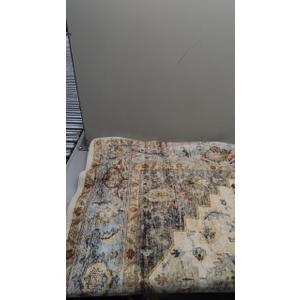5x7 Machine Washable Area Rugs Boho Vintage Design Rug for Living Room, Bedroom, Kitchen, Soft Non-Slip Indoor Rug, Tawny/Aqua-Print Design