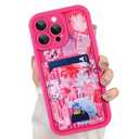 ZIYE Designed for iPhone 15 Pro Max Wallet Case with Card Holder, Hot Pink