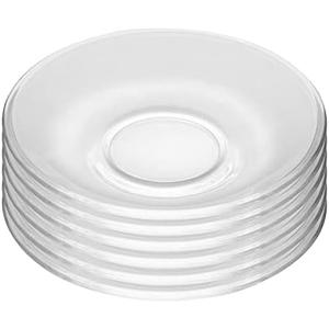 WHJY 6 pcs Clear Glass Plates, 4.5 inch Glass Plate Set, Small Dessert Plates Tea Plates Bulk