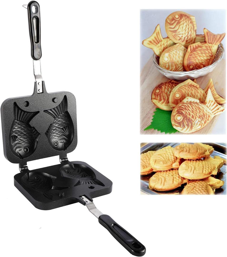 Taiyaki Fish-Shaped Cake Maker Waffle Pan Home DIY Cooking Party Hot Dessert
